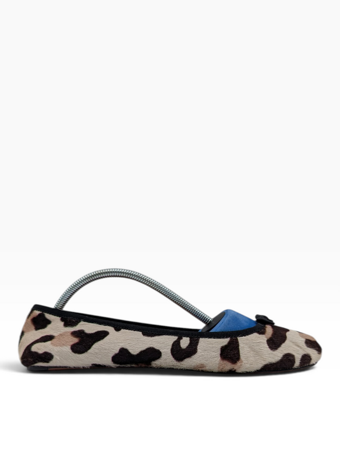 Printed Pony Skin Pumps With Bow Detail