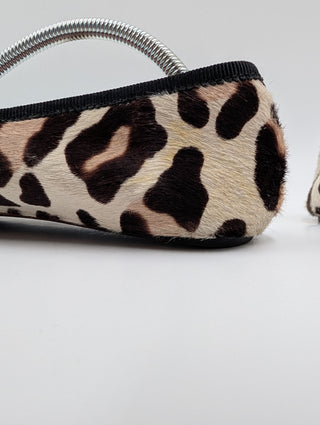 Printed Pony Skin Pumps With Bow Detail