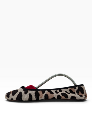 Printed Pony Skin Pumps With Bow Detail
