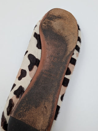 Printed Pony Skin Pumps With Bow Detail