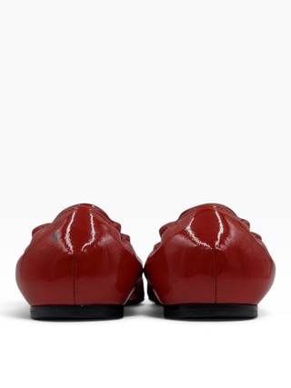 Red Patent Leather Chips Ballet Flats