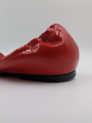 Red Patent Leather Chips Ballet Flats