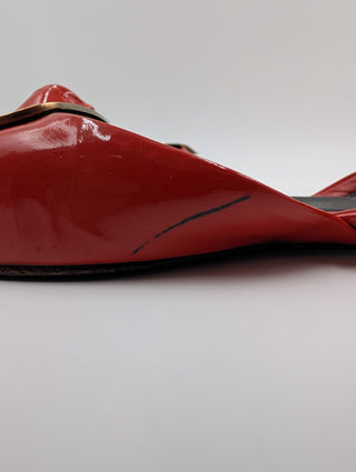 Red Patent Leather Chips Ballet Flats