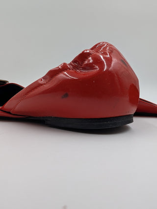 Red Patent Leather Chips Ballet Flats