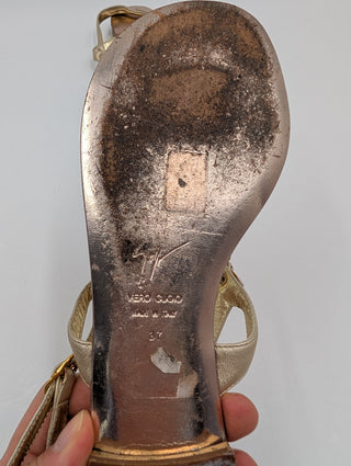 Pink Leather Sandals With Gemstome Embellishment