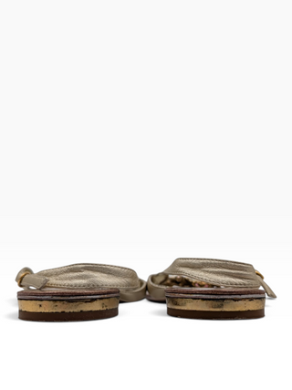 Pink Leather Sandals With Gemstome Embellishment