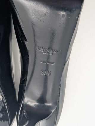 Black Tribtoo Patent Leather Platform Pumps