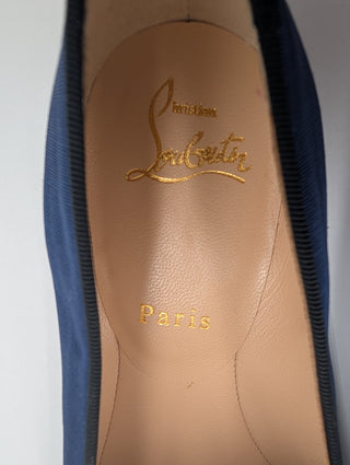 Navy Slip On Loafers With Bowtie Detail