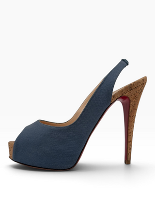 Blue Canvas No Prive Slingback Pumps
