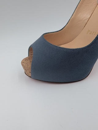 Blue Canvas No Prive Slingback Pumps