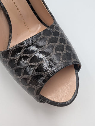 Black Python Platform Heels