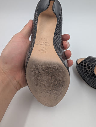 Black Python Platform Heels