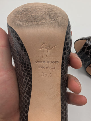 Black Python Platform Heels