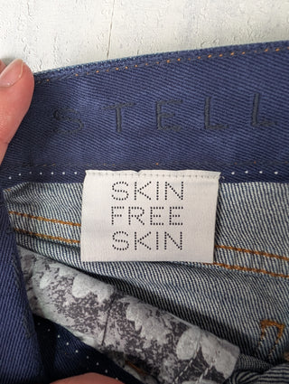 Slim Fit Blue Denim Jeans With Black Cuff Hem