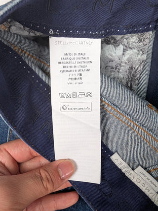 Slim Fit Blue Denim Jeans With Black Cuff Hem