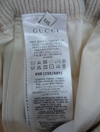 Cream Polyester Canvas Mid-Waist Panama Drawstring Cargo Skirt