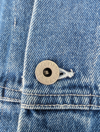 Blue Denim Jacket With Brand Logo At The Back