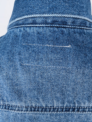 Blue Denim Jacket With Brand Logo At The Back
