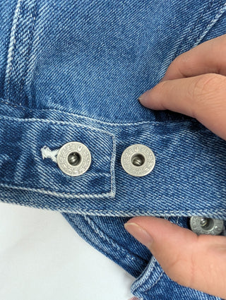 Blue Denim Jacket With Brand Logo At The Back