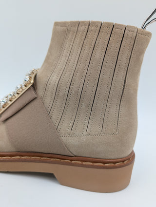 Beige Suede Leather Viv' Rangers Boots