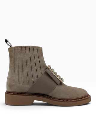 Beige Suede Leather Viv' Rangers Boots