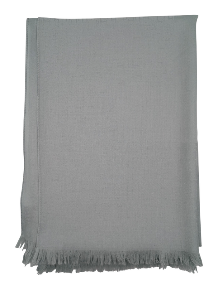 Turquoise Cashmere Scarf With H Monogram Stitching
