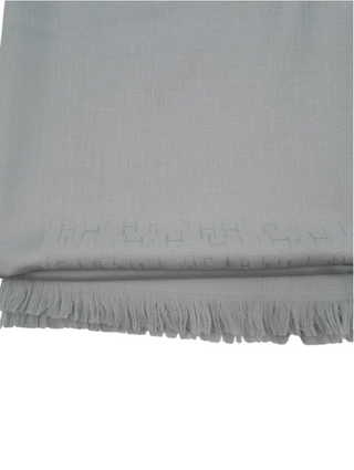 Turquoise Cashmere Scarf With H Monogram Stitching