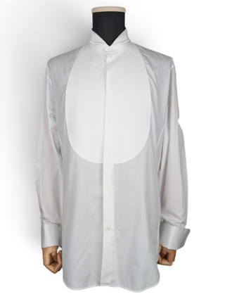 White Cotton Tuxedo Shirt