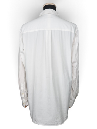 White Cotton Dress Shirt With Text