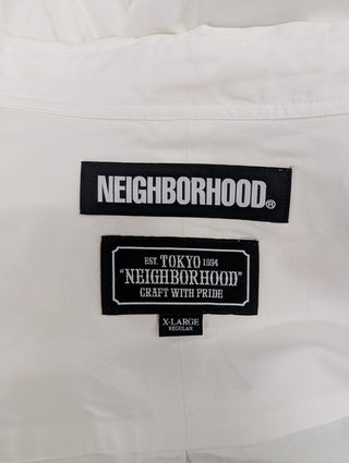 White Cotton Dress Shirt With Text