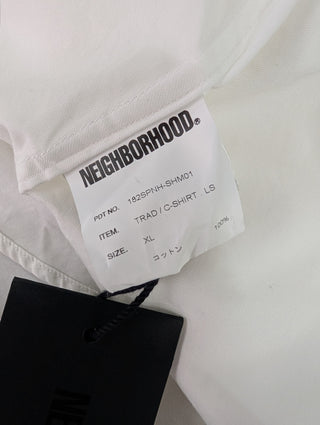 White Cotton Dress Shirt With Text