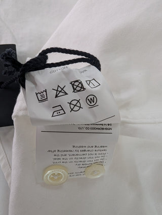 White Cotton Dress Shirt With Text