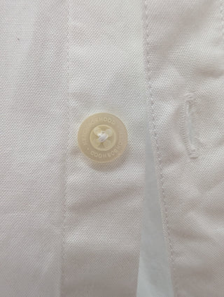 White Cotton Dress Shirt With Text