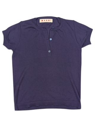 Purple Button Up Cashmere Top