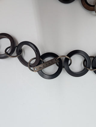 Mixed Material Ring Necklace