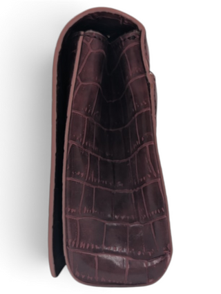 Burgundy Snakeskin Clutch With Shoulder Chain