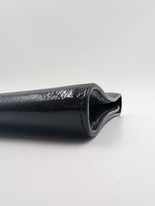 Black Patent Leather "Belle De Jour" Clutch With Brand Logo