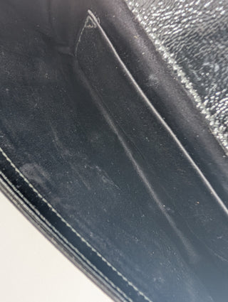 Black Patent Leather "Belle De Jour" Clutch With Brand Logo