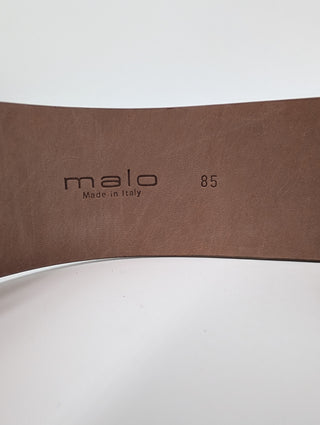 Beige Snap-On Leather Belt With String Detail