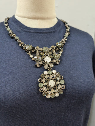Navy Top With Embellished Neckline