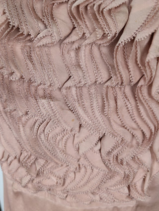 Dusty Rose Ruffles Sleeveless Silk Top