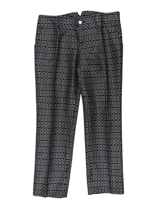 Black And Silver Pattern Cropped Pants