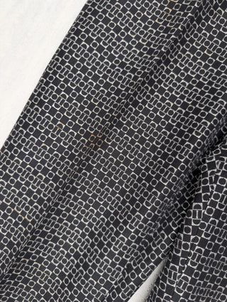 Black And Silver Pattern Cropped Pants