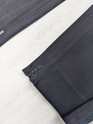 Black Cotton Pants With Brass Buckles