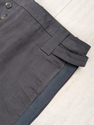 Black Cotton Pants With Brass Buckles
