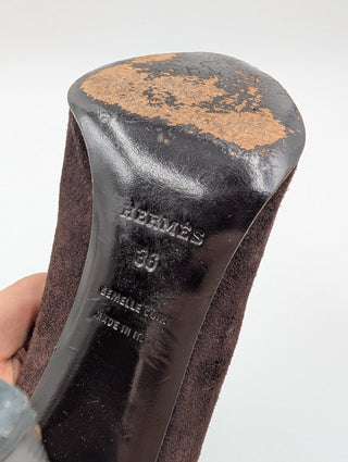 Hermès Brown Suede Ankle Boots, view 11