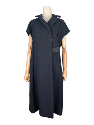 Navy Sleeveless Coat