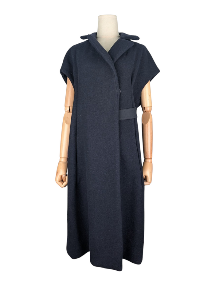 Navy Sleeveless Coat