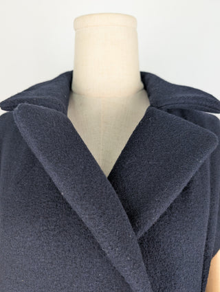 Navy Sleeveless Coat