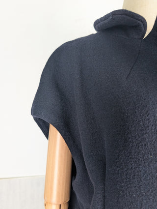 Navy Sleeveless Coat
